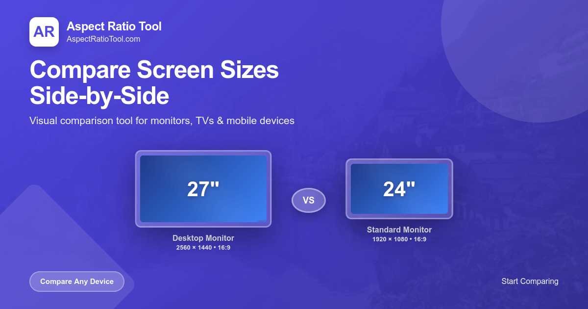 Screen Size Comparison Tool - Compare Monitor & Display Sizes - Aspect ...